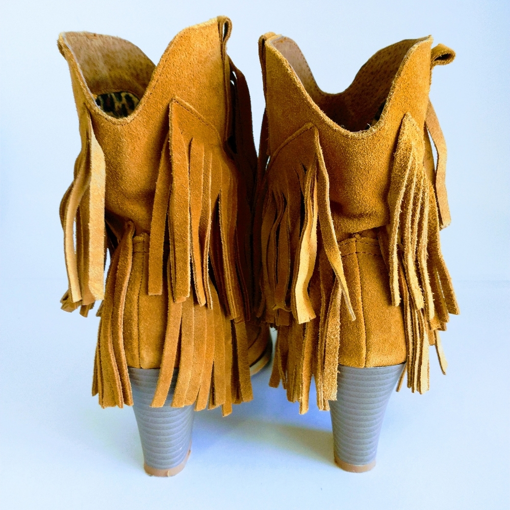 Miss & Mr. Foot Women's Fringe Suede Ankle Boots - Picture 10 of 14